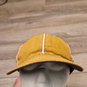EBBETS FIELD FLANNELS Gold Twill Ballcap Vintage Baseball Sz 7 3/4 Cap Hat USA